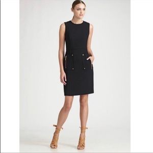 Tory Burch Petra Black Wool Sheath Dress 10 Lined